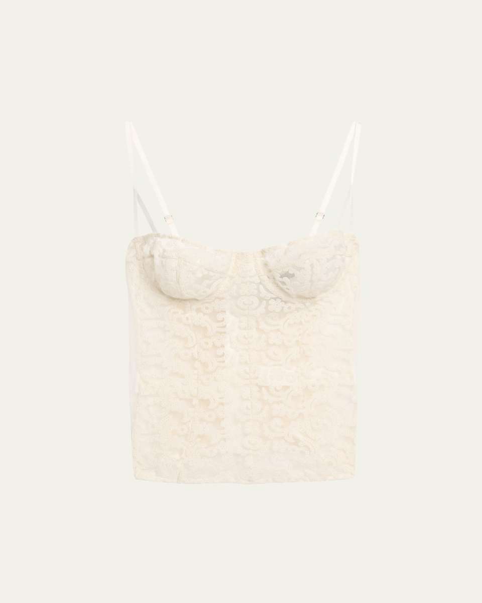 Lola Stretch Tulle and Charmeuse Bustier
